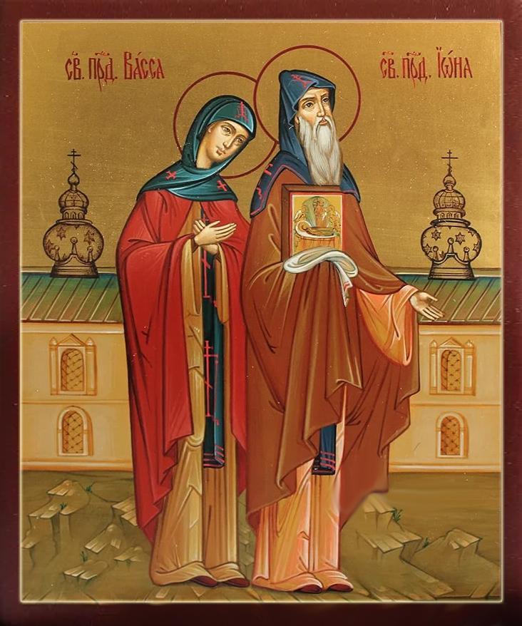 икона преподобных Ионы и Вассы Псково-Печерских