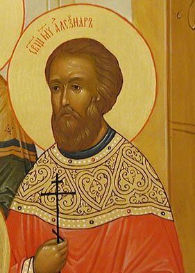Священномученик Александр (Волков), пресвитер Нарвский на иконе "Собор всех святых земли Эстонской"