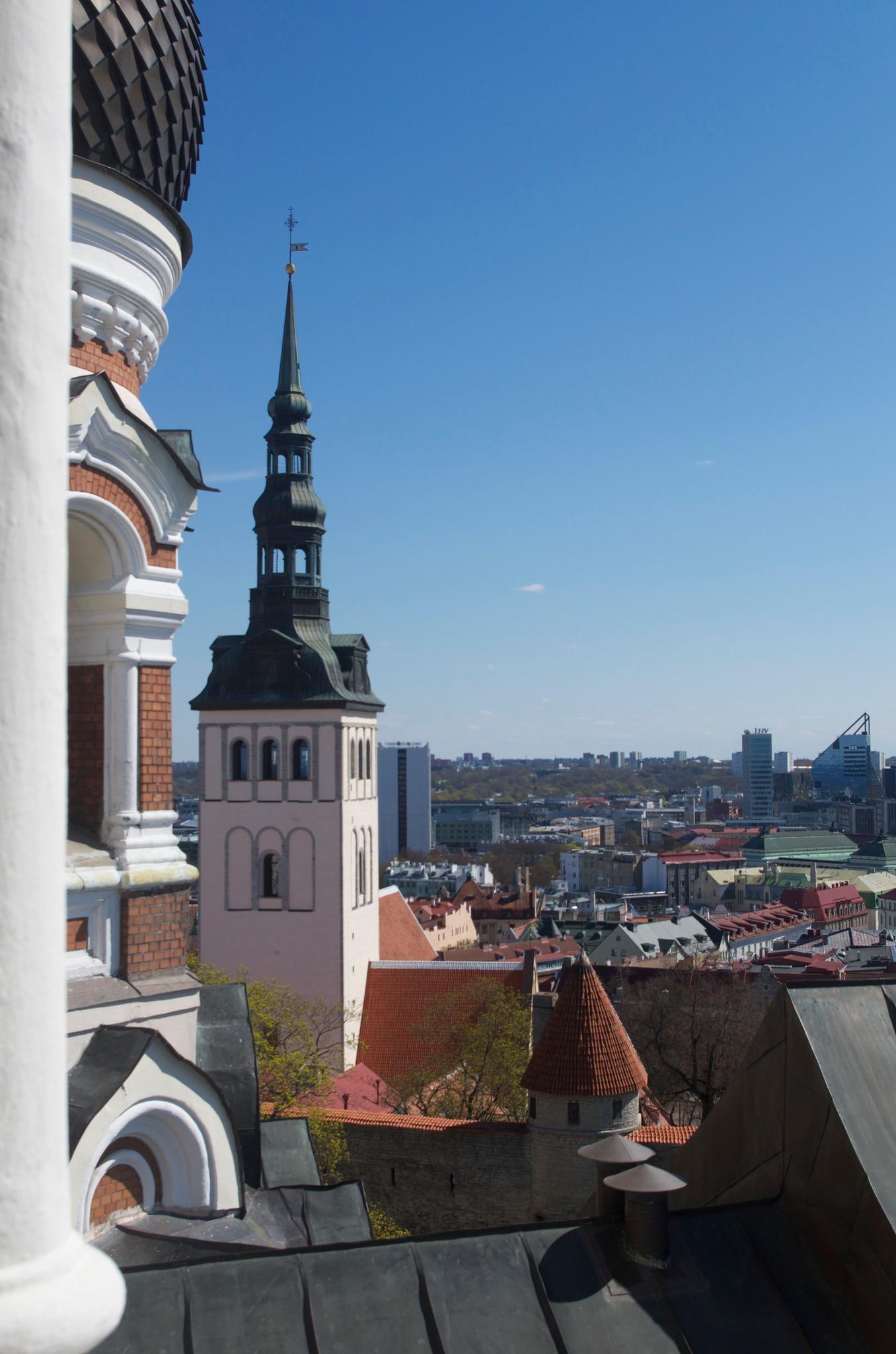 Вид с колокольни собора на город
