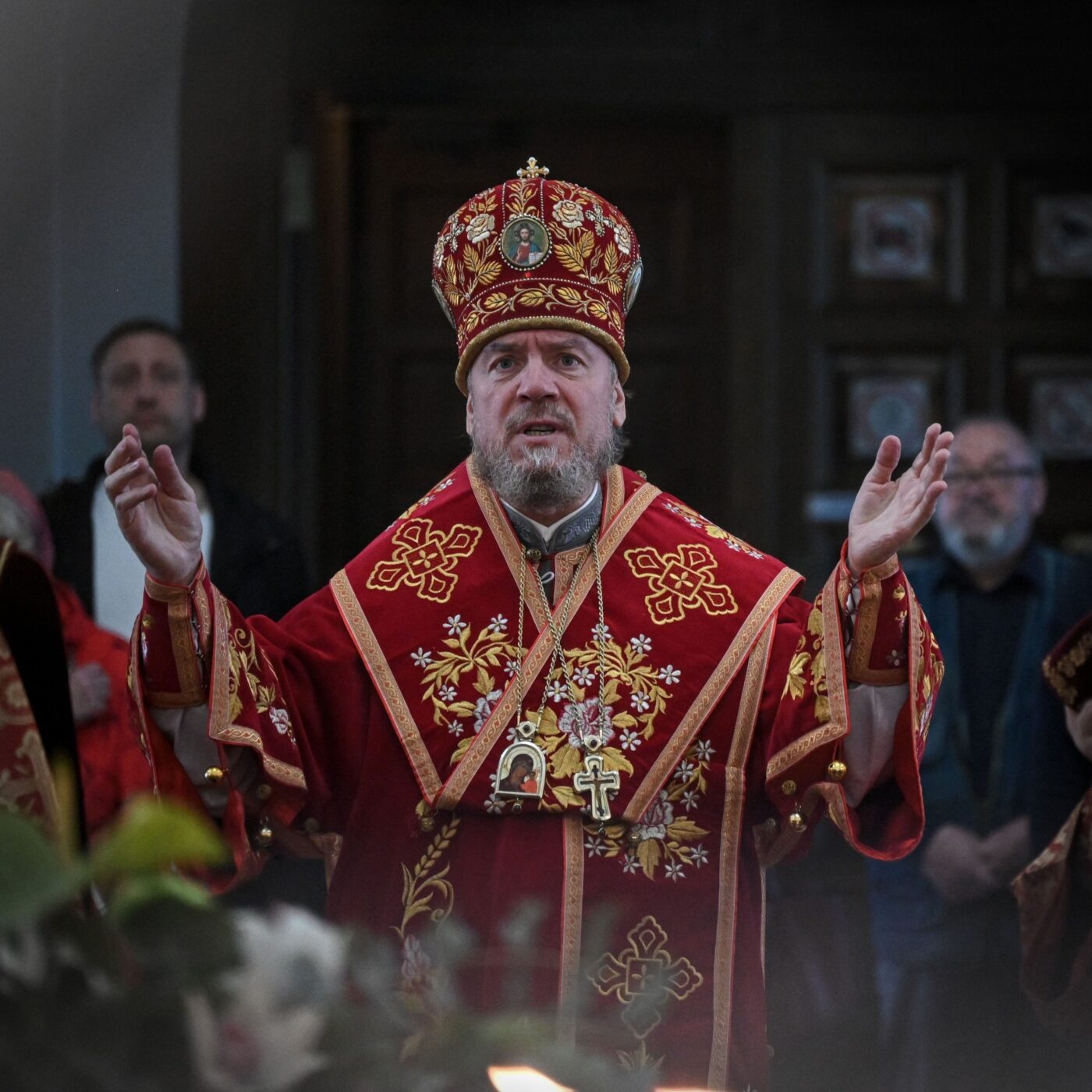 Литургия перед началом работы Собора. Епископ Нарвский и Причудский Лазарь