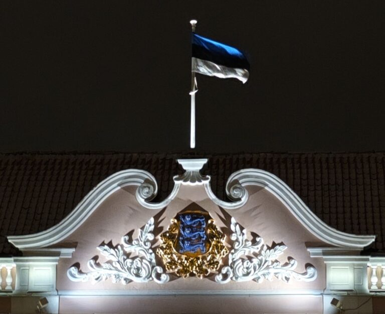 Эстонский флаг над зданием Рийгикогу