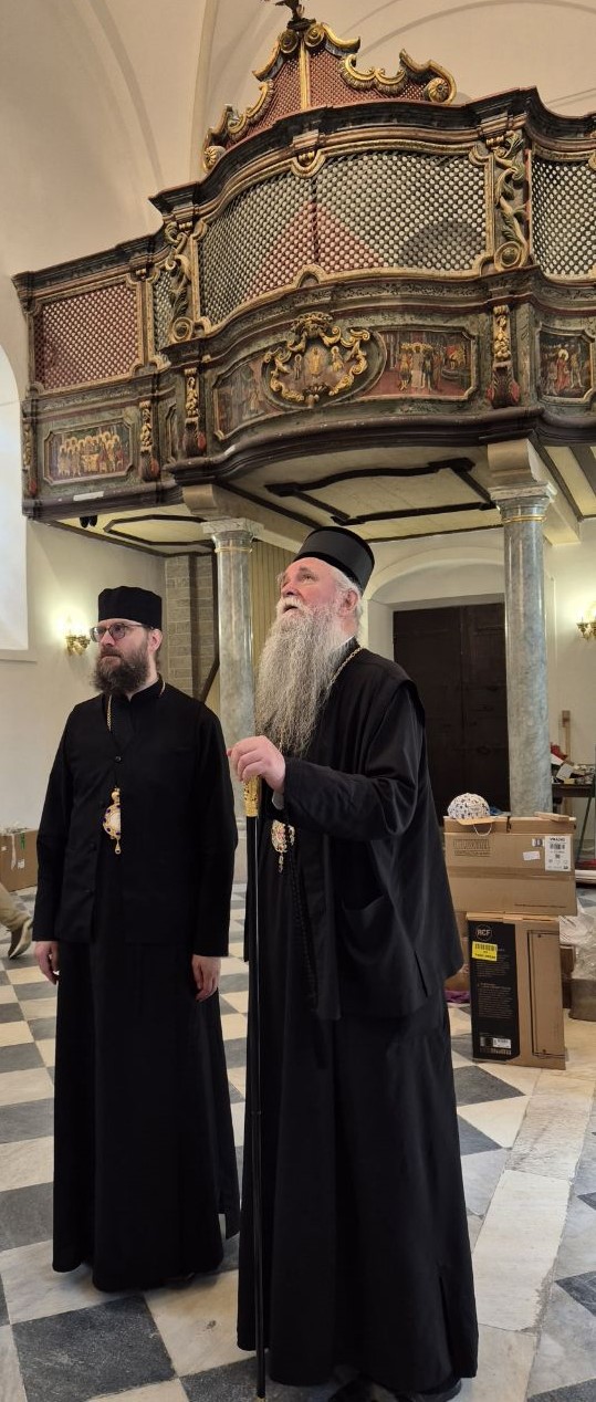 Митрополит Черногорско-Приморский Иоанникий и епископ Тартуский Даниил в Цетинском монастыре